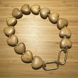 Clare V. Heart Collar in Natural